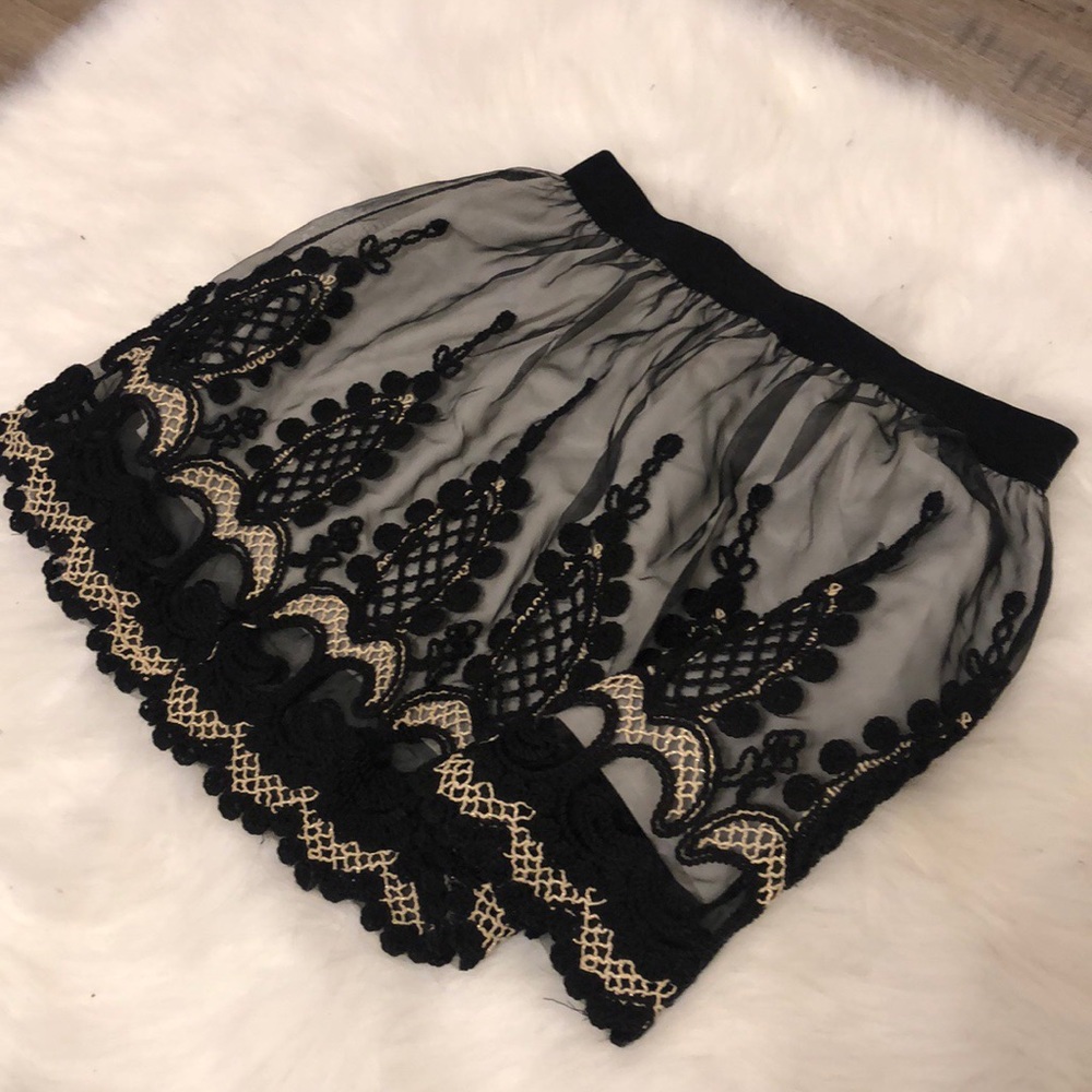 Embroidered skater skirt